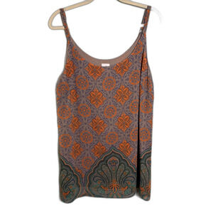 Cabi Arabesque 3082 Top Spaghetti Strap Paisley Blouse Size L